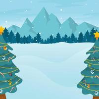 Christmas Tree with Snow Background vector