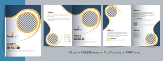 Corporate Bi-fold Brochure Template, Catalog, Booklet Template Design. Fully Editable. vector