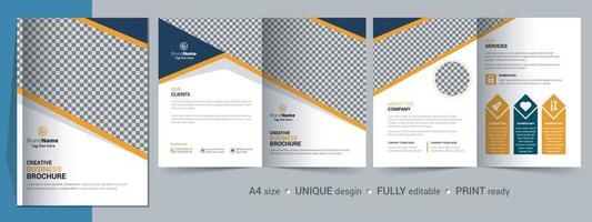 Corporate Bi-fold Brochure Template, Catalog, Booklet Template Design. Fully Editable. vector