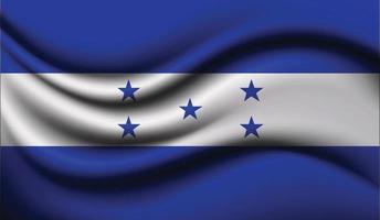 diseño de bandera ondeando realista de honduras vector