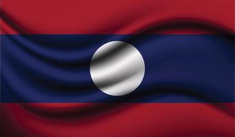 diseño de bandera ondeando realista de laos vector