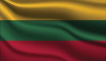 Lithuania Realistic Modern Flag Design vector