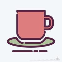 vector icono de taza de café i - estilo de corte de línea