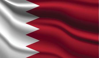 Bahrain Realistic Modern Flag Design vector