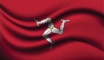 isle of man diseño de bandera ondeando realista vector