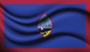 diseño de bandera ondeando realista de guam vector