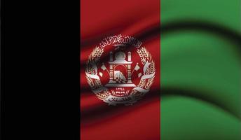 afganistán, realista, ondulación, bandera, diseño vector