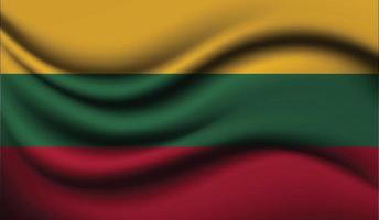 Lithuania Realistic waving Flag Design vector