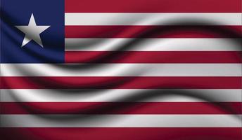 Liberia Realistic waving Flag Design vector