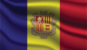 Andorra Realistic Modern Flag Design vector