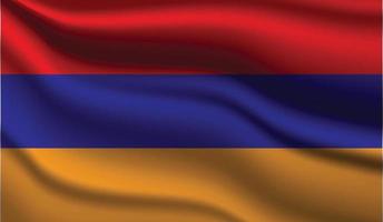 diseño de bandera moderna realista de armenia vector