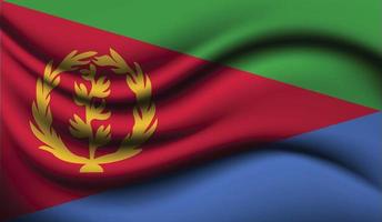 Eritrea Realistic waving Flag Design vector