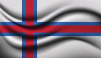 Faroe Island Realistic waving Flag Design vector