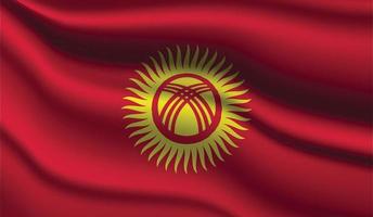 Kirguistán diseño de bandera moderna realista vector