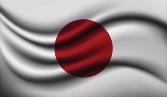 diseño de bandera ondeando realista de japón vector