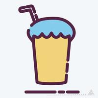 Icon Vector of Chocolate Shake - Line Cut Style