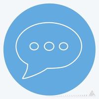 Icon Vector of Message Bubble with dots - Blue Eyes Style