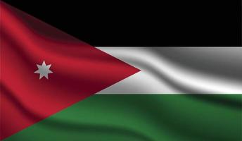 Jordan Realistic Modern Flag Design vector