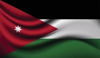 Jordan Realistic waving Flag Design vector