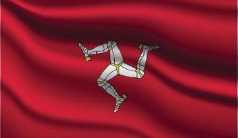 Isle of Man Realistic Modern Flag Design vector