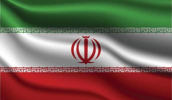 Iran Realistic Modern Flag Design vector