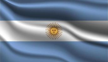 diseño de bandera moderna realista de argentina vector