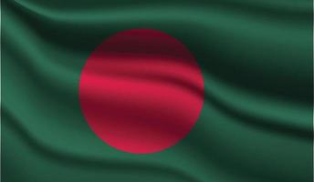 diseño de bandera moderna realista de bangladesh vector