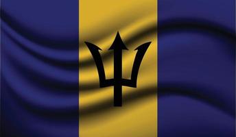 Barbados Realistic waving Flag Design vector