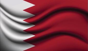 Bahrain Realistic waving Flag Design vector