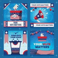 publicación en las redes sociales de las elecciones estadounidenses vector
