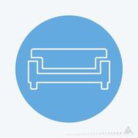 Vector Graphic of Two Seats - Blue Monochrome Style