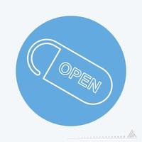 Vector Graphic of Open Tag - Blue Monochrome Style