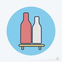 Vector Graphic of Bottles Shelf - Color Mate Style