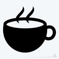 vector icono de café caliente - estilo glifo