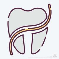 vector icono de hilo dental - estilo de corte de línea