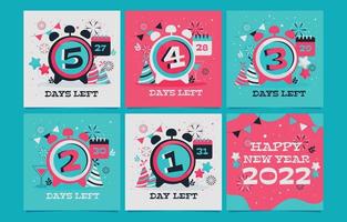 New Year Countdown Social Media vector