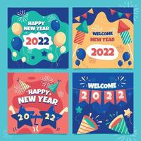 Happy New Year 2022 Social Media vector