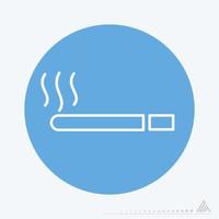 Vector Graphic of Cigarette - Blue Monochrome Style