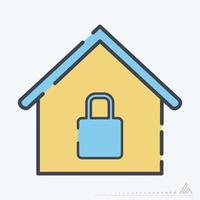 Vector Graphic of Secure House - Line Cut Style