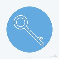 Vector Graphic of Key - Blue Monochrome Style