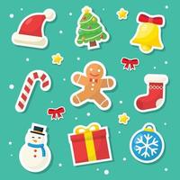 Christmas Elements Sticker Set vector