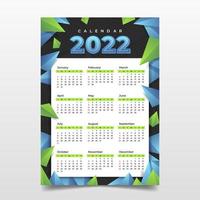 2022 New Year Calendar Template vector