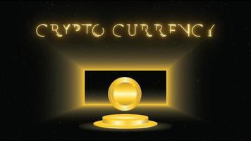 Bitcoin-Kryptowährung mit goldener Bühne
