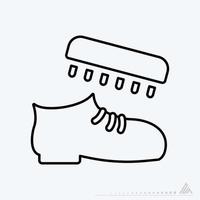 gráfico vectorial de pulido de zapatos - estilo de línea vector