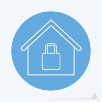 Vector Graphic of Secure House - Blue Monochrome Style