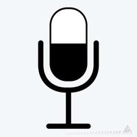 Icon Vector of Mic - Glyph Style