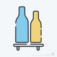 Vector Graphic of Bottles Shelf - Line Cut Style