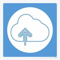 Icon Vector of Cloud with upward arrow - White Moon Style