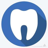 Icon Vector of Tooth - Long Shadow Style