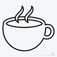 Icon Vector of Hot Coffee - Line Style